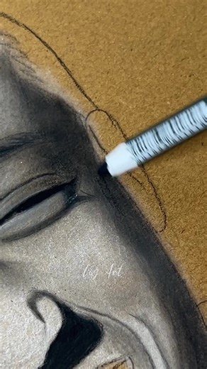 Drawing on brown paper