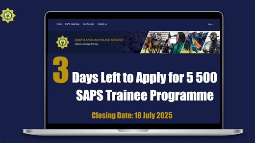 110K views · 931 reactions | 3 Days Left – #PoliceTrainees Vacancies. Join the fight against crime and make a real difference in your community. Police trainee vacancies are currently available. Closing date: 18 July 2025. Apply here: https://erecruitment.saps.gov.za #SAPSCareers #SAPSEmployerOfChoice | South African Police Service | Facebook