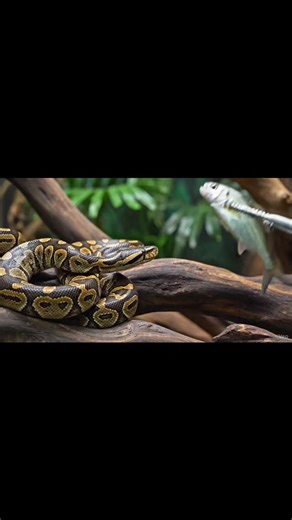 Pinstripe Python Feeding Reaction | Clean Strike 🐍 #PinstripePython #SnakeFeeding #PythonReels #ReptileASMR #SnakeLife #ExoticReptiles #FeedingTime #ViralShorts | Golpo Gram