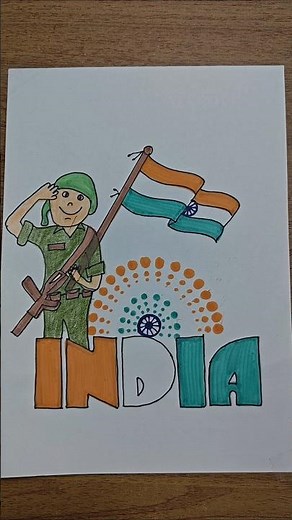 Easy Flag drawing step by step #shorts #flag #india #flag #tiranga