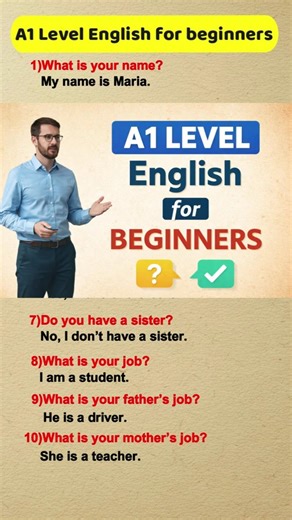 A1 Level English for Beginners | 10 Simple Questions and Answers