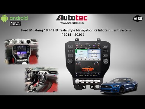 AutoTecPro Ford Mustang 2015-2020 10.4 HD Tesla Style Android Screen Navigation CarPlay Android Auto