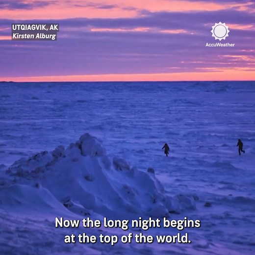 Sunset on Tuesday will mark the final appearance of the sun over Utqiagvik, Alaska, in 2025 as the town enters "polar night," a stretch of roughly 65 days of darkness. | AccuWeather