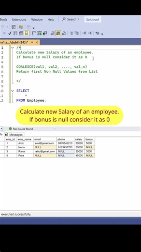 COALESCE SQL | SQL Interview Question and Answer | #sql #coalese