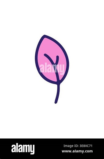 radioactive glowing animation of spring leaf illustration
