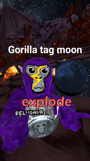 Gorilla tag moon will explode?! #monke #gorillatag #gtag #vr #actingchallenge #shorts