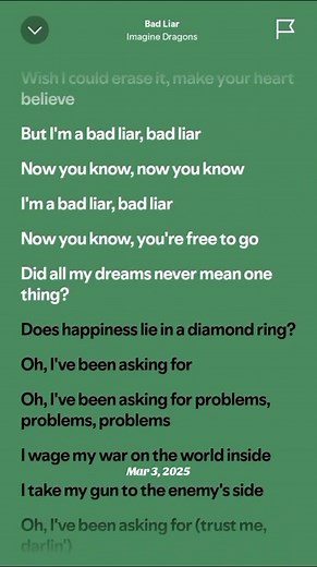 On This Day: Bad Liar by Imagine Dragons - Music Lyrics