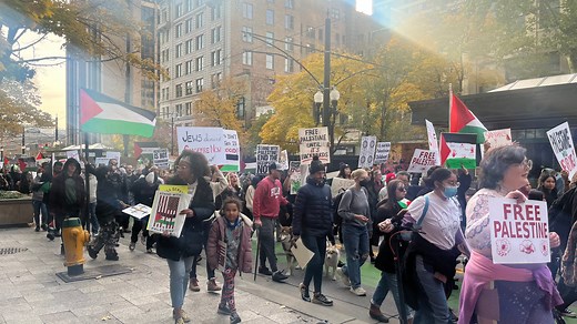 Hundreds march through downtown Salt Lake for 'Free Palestine' rally