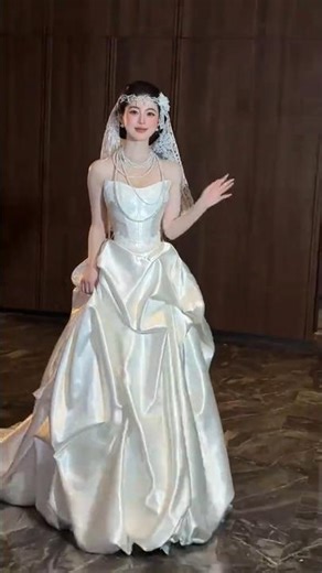 Stunning White Bridal Gown Look | Elegant Wedding Dress Transformation