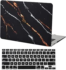 Velvet Caviar Black and Gold Marble MacBook Pro 13 inch Case - Fits Models A1706, A2159 & A1989 - Cute Protective Hard Cases with Keyboard Cover (Tiger Black Marble)