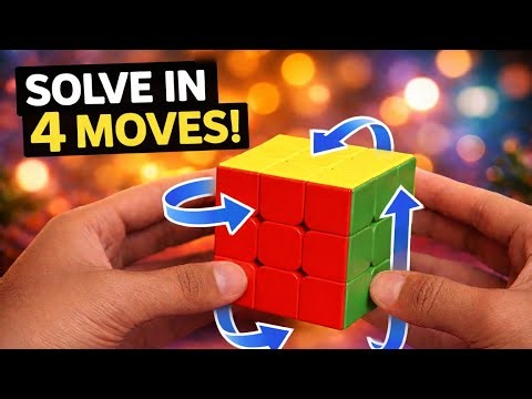 How To Solve Rubiks Cube In Only 4 Moves Very Easily | Solve Cube In Four Moves ||