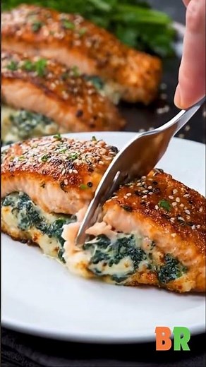 Creamy Spinach Cheese Stuffed Salmon Recipe Guide www.citrusrecipes.com\n\n🔔 Subscribe for more ci...