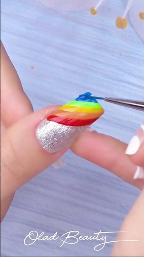 Rainbow Nail Art Tutorial | Nail Art Ideas | Olad Beauty