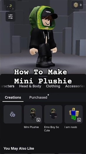 How To Make Mini Plushie #miniplushie #roblox #messyhair