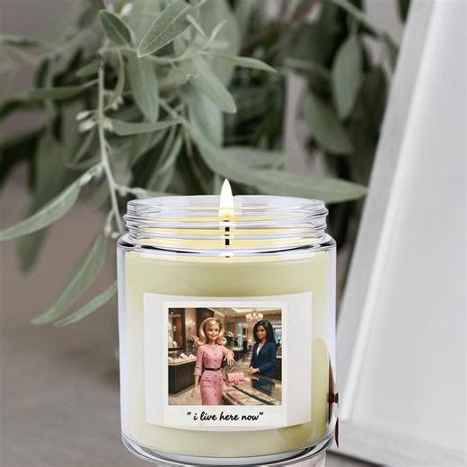 Meme Doll Jewery Store I Live Here Now Candle | Unscented and Scented Soy Candle 9oz | Bougie Shopping Spree | Gift for Her - Etsy