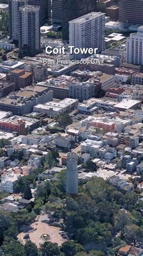 🗼 Flying Over Coit Tower | San Francisco From Above #Shorts