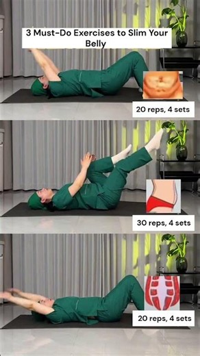 3 Must-Do Exercises to Slim Your Belly Fast | Burn Belly Fat & Tighten Your Core #viral #homeworkout