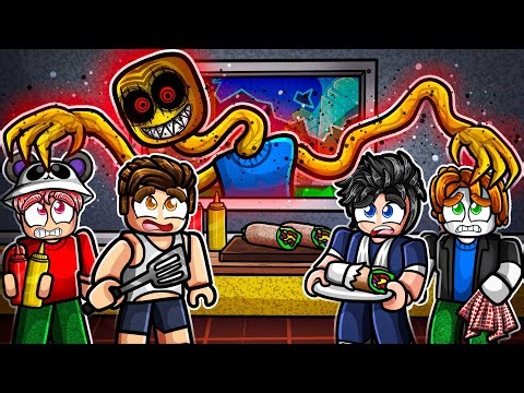 Can 4 YouTubers Survive ROBLOX Scary Shawarma Kiosk?