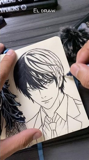 [ASMR] Drawing light yagami | Death Note #shorts #art #satisfying #asmr #anime #deathnote