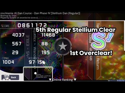 butanic | osu!mania 7k Dan Course - Stellium Dan Regular 97.15% | 5th Regular Stellium Clearer