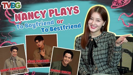 7.5M views · 9.6K reactions | Swipe right or swipe left? Nancy plays To Boyfriend or To Bestfriend! Who among the Kapamilya heartthrobs will pass as boyfriend or bestfriend for Nancy? Let's find out! Follow TVDG on social media! Facebook: https://facebook.com/tvdigigroup Twitter: https://twitter.com/tvdigigroup Instagram: https://instagram.com/tvdigigroup #Momoland #Nancy #TVDG | ABS-CBN | Facebook