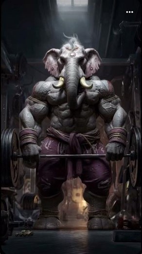 Elephant Bodybuilder Lifting Heavy Weight 🏋🏻‍♂️💪🐘 #shorts #ai #animals