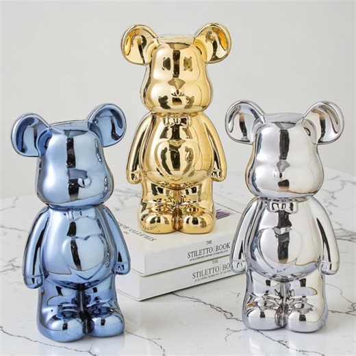 Ceramic Bear Statue Aesthetic Teddy Bear Decor Modern Sculpture Cute Room Decor Minimalist Home Ornament Gift - Etsy