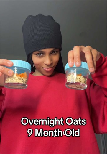Come make some overnight oats for my 9 month old with me!😆🥣 Allergy Friendly 🚫 wheat 🚫 eggs 🚫 peanut butter 🚫 dairy • • • #9monthsold #momtok #blwideas #babyfood #fypage