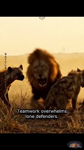 Lion vs Hyena Clan: Will the King Survive? #Animals #Wildlife #Nature