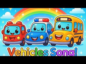 Vehicles Song for Kids | Cars, Trucks, Buses & More | Learn with Fun Animation