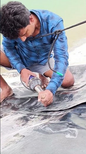 HDPE Pond Liner Leak Repair in 5 Minutes | Easy DIY #pondliner #hdpe #pondliner #shorts