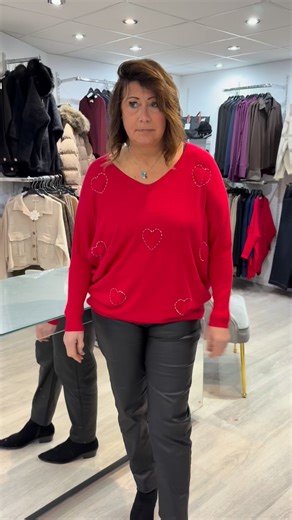 1.9K views | Available in all stores and online  https://www.newcollectionleeds.com/product-page/lola-red-heart-jumper | New Collection | Facebook