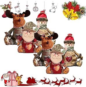 Christmas Gift Bags Zipper Design, Christmas Gift Doll Bags, 2024 Christmas Gifts for Kids, Festive Christmas Gift Santa, Reindeer and Snowman Gift Bags, Small Christmas Gift Bags (6pcs-A)
