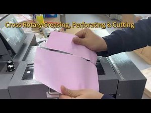 Sysform CP335B Paper Creaser running both directions on 60gsm NCR carbonless paper