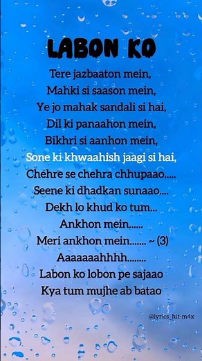 Lyrics - Labon Ko by K.K ✨❤️ #labonko #shorts #songs #love #lyrics