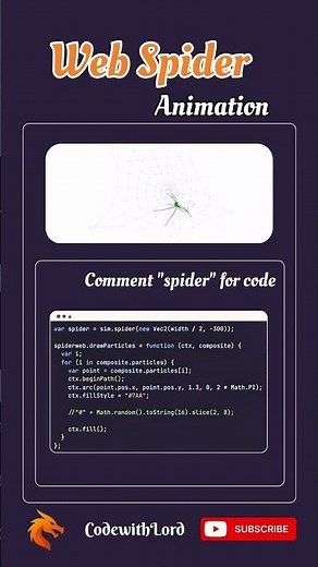Web Spider Animation with JavaScript 🕷️ | Creative Canvas Effect for Developers