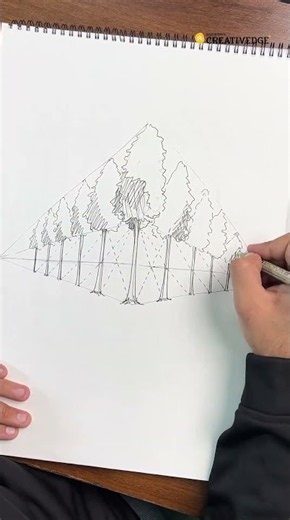 How to Sketch Trees & Landscape in Perspective | Architecture Drawing