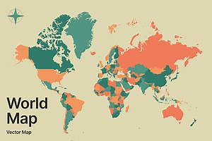 World Vector Map, a Graphic by Ben Buysse