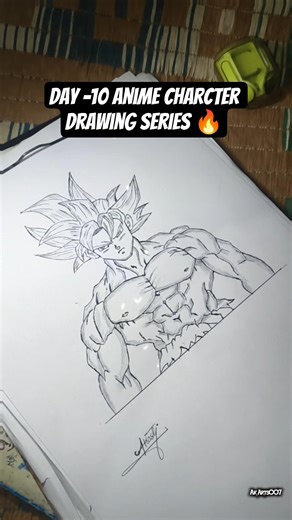 ‼️Akash X Goku ‼️ | Day-10 Anime Drawing Series 🔥 |. #shorts