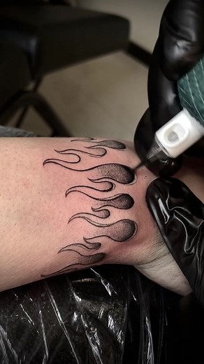 Hand with Fire Tattoo - Flame Tattoos and Fire Art