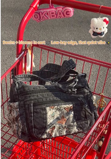 This denim multi-pocket bag is everything 🦋#bags #handbag #everyday #crossbodybag #valentinesday