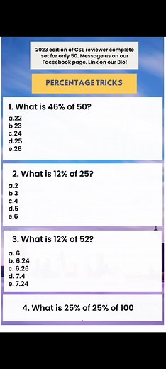 Percentage Tricks & Techniques for Civil Service Exam Review 2023