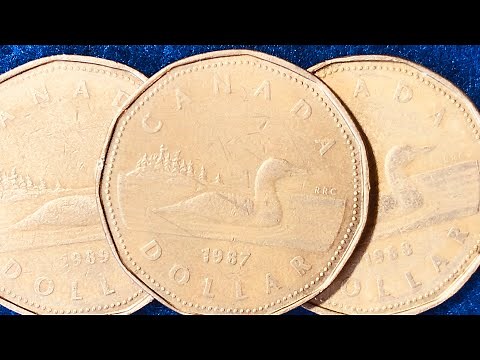 1987, 1988, 1989 Canada One Dollar Coins