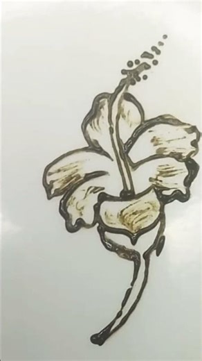 1 Minute Hibiscus Flower Mehndi 🌺 Beginners #mehndi hibiscus flower #ytshorts #hubiscs
