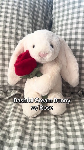 Bashful Cream Bunny with Rose from Jellycat Collection
