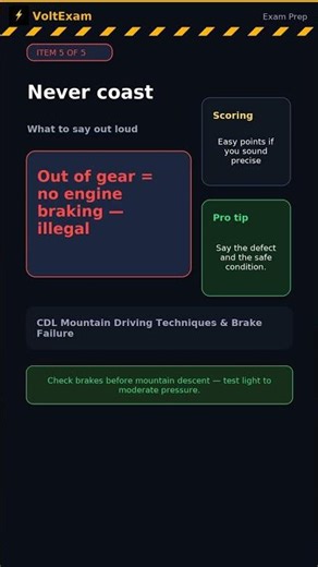 CDL Mountain Driving — Downhill Braking & Escape Ramps #CDL #safety #exam