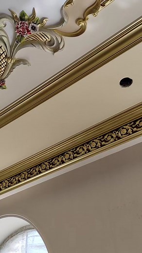 Intricate Ceiling Designs with Floral and Golden Details