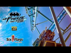 2022 Mr Freeze Reverse Blast Roller Coaster On Ride Back Seat 4K POV Six Flags Over Texas