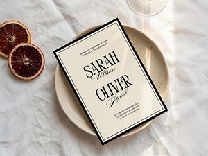 Old Money Wedding Invitation Template, Elegant Luxury Black Ivory Invite, Instant Download, S9 - Etsy