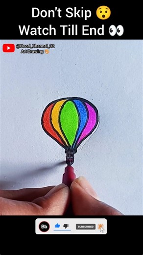 Beautiful Hot Air Balloon Drawing 🎨 | Simple & Colorful Drawing | Watch Till End 👀